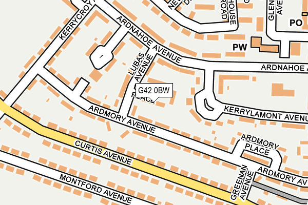 G42 0BW map - OS OpenMap – Local (Ordnance Survey) G42 0BW map - OS OpenMap – Local (Ordnance Survey)