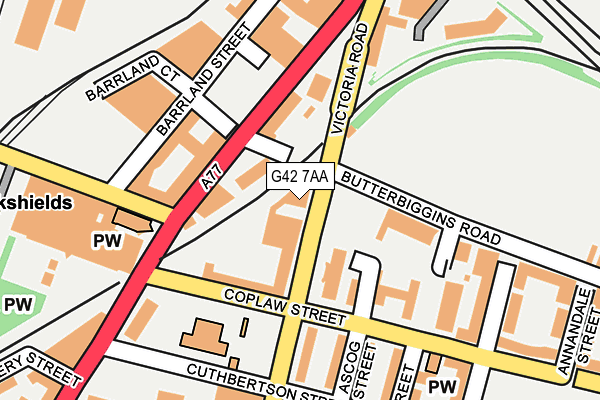 G42 7AA map - OS OpenMap – Local (Ordnance Survey) G42 7AA map - OS OpenMap – Local (Ordnance Survey)