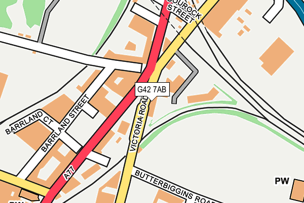 G42 7AB map - OS OpenMap – Local (Ordnance Survey) G42 7AB map - OS OpenMap – Local (Ordnance Survey)