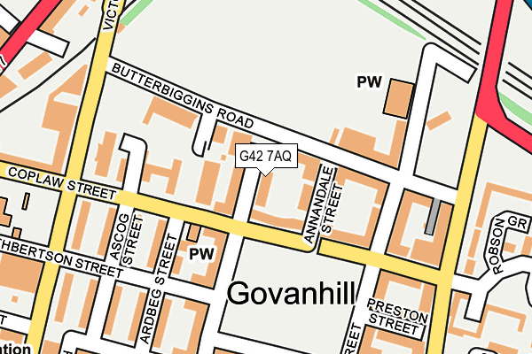 G42 7AQ map - OS OpenMap – Local (Ordnance Survey)