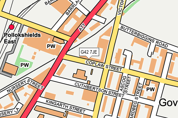 G42 7JE map - OS OpenMap – Local (Ordnance Survey)
