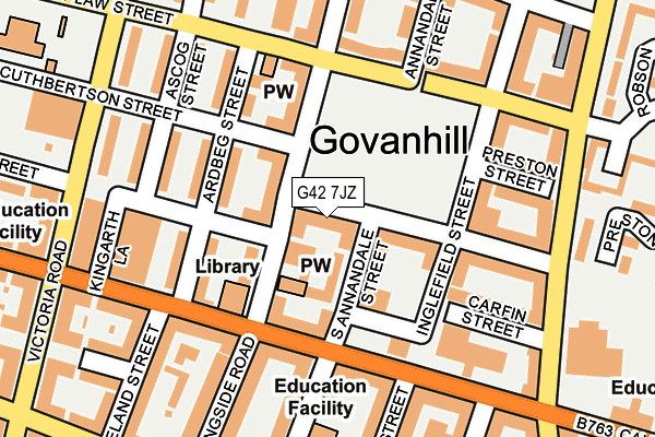 G42 7JZ map - OS OpenMap – Local (Ordnance Survey)