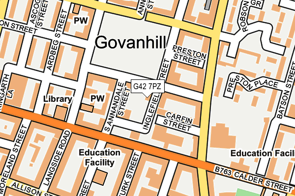 G42 7PZ map - OS OpenMap – Local (Ordnance Survey)