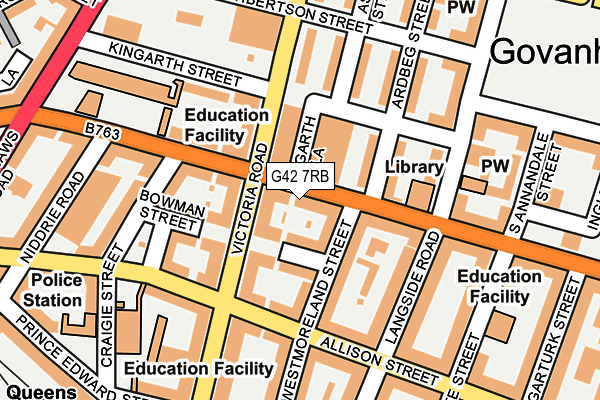 G42 7RB map - OS OpenMap – Local (Ordnance Survey)