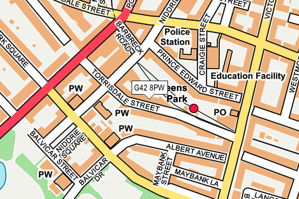 G42 8PW map - OS OpenMap – Local (Ordnance Survey) G42 8PW map - OS OpenMap – Local (Ordnance Survey)