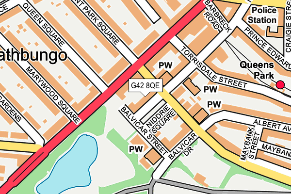 G42 8QE map - OS OpenMap – Local (Ordnance Survey) G42 8QE map - OS OpenMap – Local (Ordnance Survey)