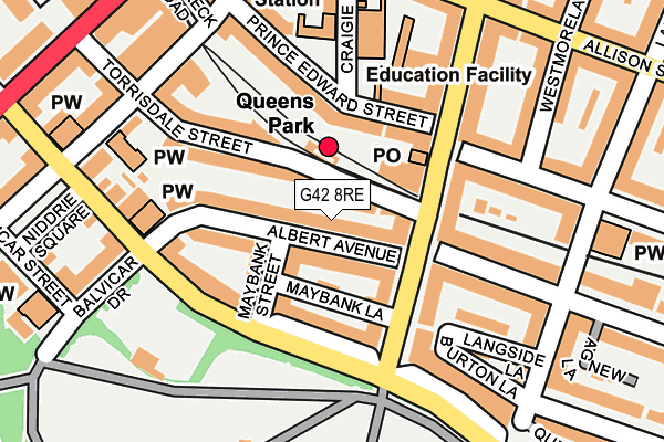 G42 8RE map - OS OpenMap – Local (Ordnance Survey) G42 8RE map - OS OpenMap – Local (Ordnance Survey)