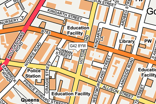 G42 8YW map - OS OpenMap – Local (Ordnance Survey) G42 8YW map - OS OpenMap – Local (Ordnance Survey)