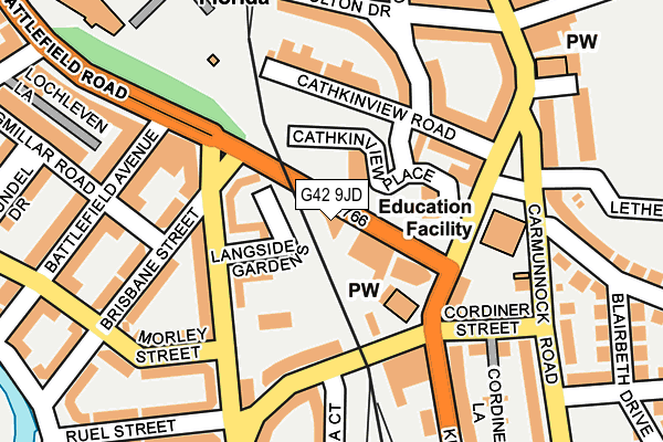 G42 9JD map - OS OpenMap – Local (Ordnance Survey) G42 9JD map - OS OpenMap – Local (Ordnance Survey)