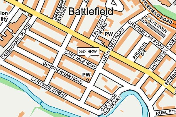 G42 9RW map - OS OpenMap – Local (Ordnance Survey)