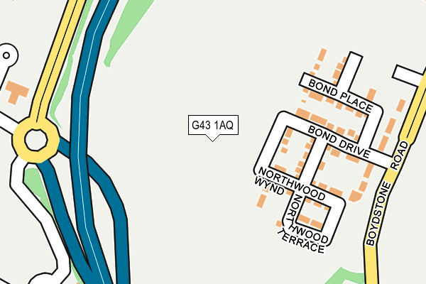 G43 1AQ map - OS OpenMap – Local (Ordnance Survey) G43 1AQ map - OS OpenMap – Local (Ordnance Survey)