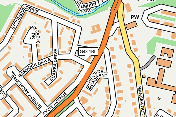 G43 1BL map - OS OpenMap – Local (Ordnance Survey) G43 1BL map - OS OpenMap – Local (Ordnance Survey)