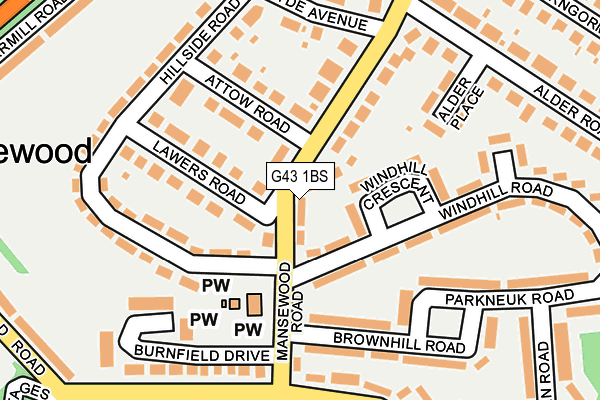 G43 1BS map - OS OpenMap – Local (Ordnance Survey)