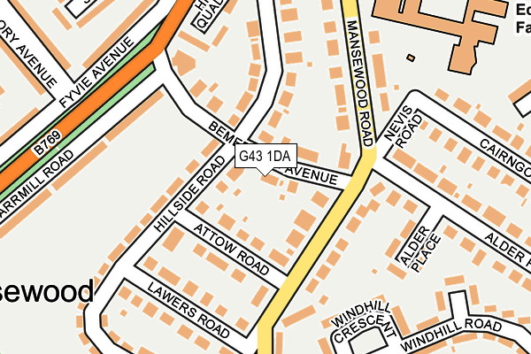 G43 1DA map - OS OpenMap – Local (Ordnance Survey) G43 1DA map - OS OpenMap – Local (Ordnance Survey)