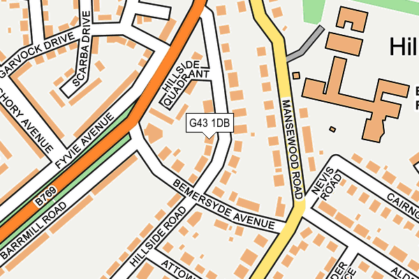 G43 1DB map - OS OpenMap – Local (Ordnance Survey) G43 1DB map - OS OpenMap – Local (Ordnance Survey)