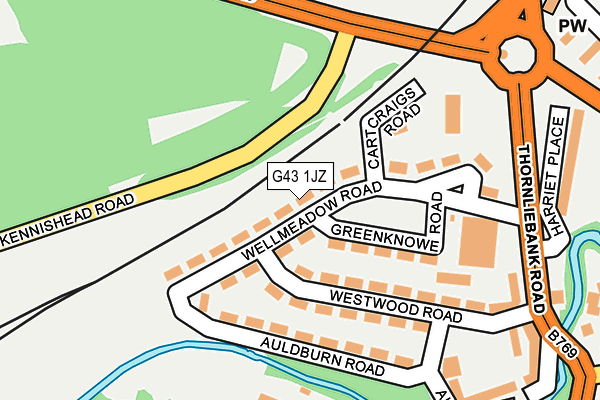 G43 1JZ map - OS OpenMap – Local (Ordnance Survey)