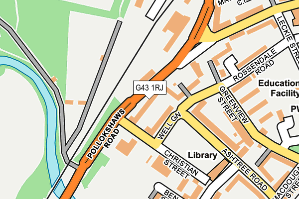 G43 1RJ map - OS OpenMap – Local (Ordnance Survey) G43 1RJ map - OS OpenMap – Local (Ordnance Survey)