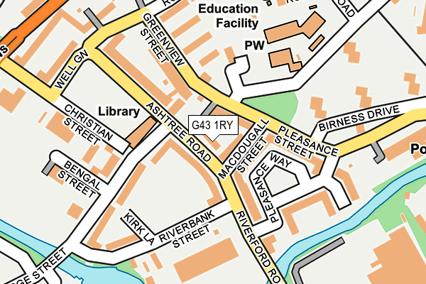 G43 1RY map - OS OpenMap – Local (Ordnance Survey) G43 1RY map - OS OpenMap – Local (Ordnance Survey)