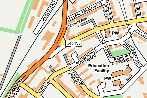G43 1SL map - OS OpenMap – Local (Ordnance Survey) G43 1SL map - OS OpenMap – Local (Ordnance Survey)