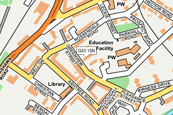 G43 1SN map - OS OpenMap – Local (Ordnance Survey) G43 1SN map - OS OpenMap – Local (Ordnance Survey)