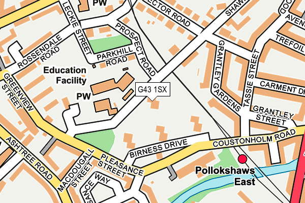G43 1SX map - OS OpenMap – Local (Ordnance Survey) G43 1SX map - OS OpenMap – Local (Ordnance Survey)