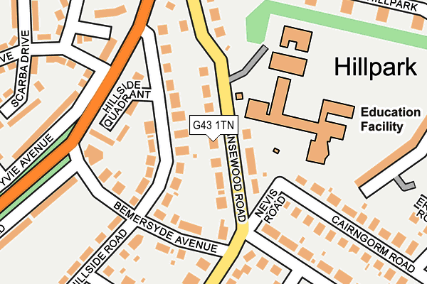 G43 1TN map - OS OpenMap – Local (Ordnance Survey) G43 1TN map - OS OpenMap – Local (Ordnance Survey)