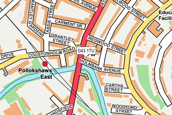 G43 1TU map - OS OpenMap – Local (Ordnance Survey)