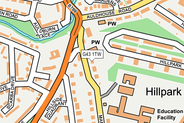 G43 1TW map - OS OpenMap – Local (Ordnance Survey) G43 1TW map - OS OpenMap – Local (Ordnance Survey)
