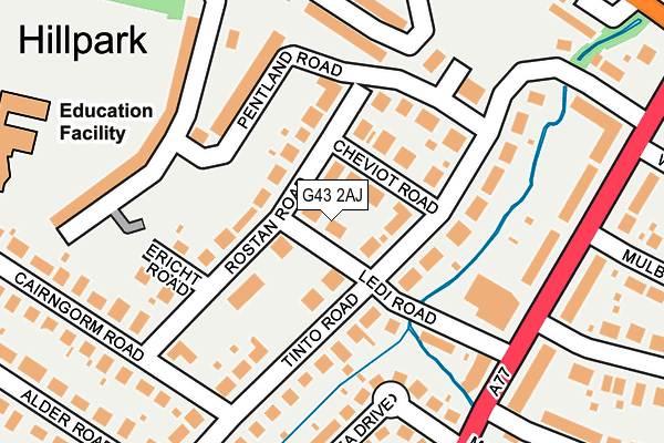 G43 2AJ map - OS OpenMap – Local (Ordnance Survey) G43 2AJ map - OS OpenMap – Local (Ordnance Survey)