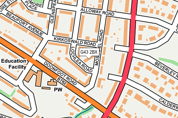 G43 2BX map - OS OpenMap – Local (Ordnance Survey) G43 2BX map - OS OpenMap – Local (Ordnance Survey)