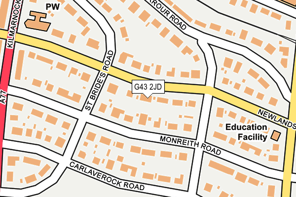 G43 2JD map - OS OpenMap – Local (Ordnance Survey) G43 2JD map - OS OpenMap – Local (Ordnance Survey)