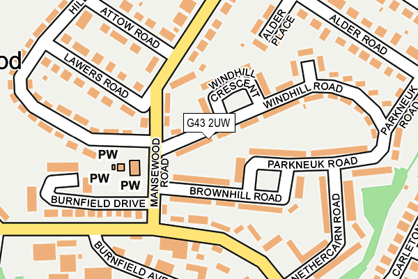 G43 2UW map - OS OpenMap – Local (Ordnance Survey) G43 2UW map - OS OpenMap – Local (Ordnance Survey)
