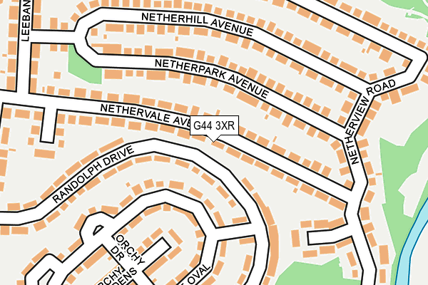 G44 3XR map - OS OpenMap – Local (Ordnance Survey)