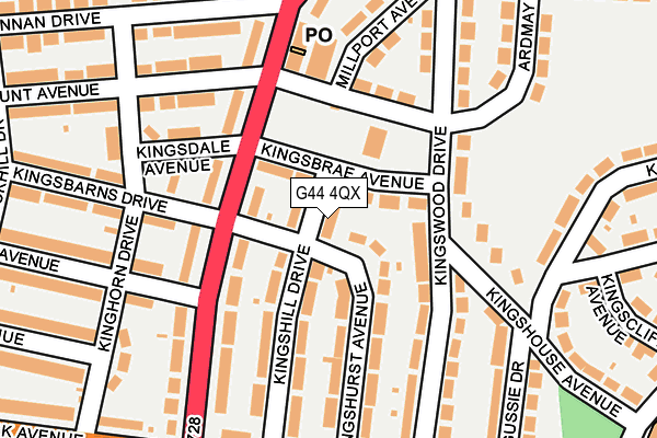 G44 4QX map - OS OpenMap – Local (Ordnance Survey) G44 4QX map - OS OpenMap – Local (Ordnance Survey)