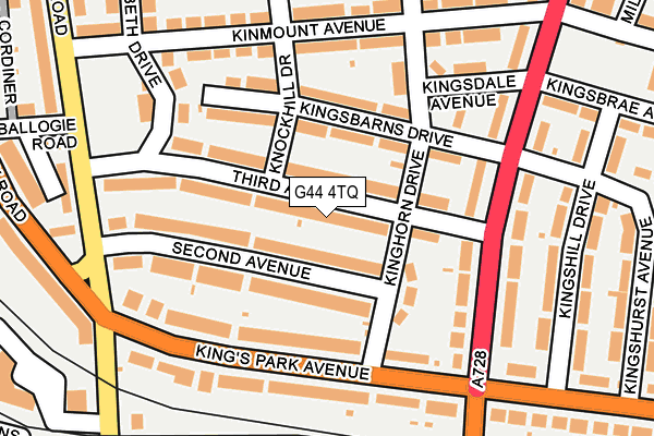 G44 4TQ map - OS OpenMap – Local (Ordnance Survey) G44 4TQ map - OS OpenMap – Local (Ordnance Survey)