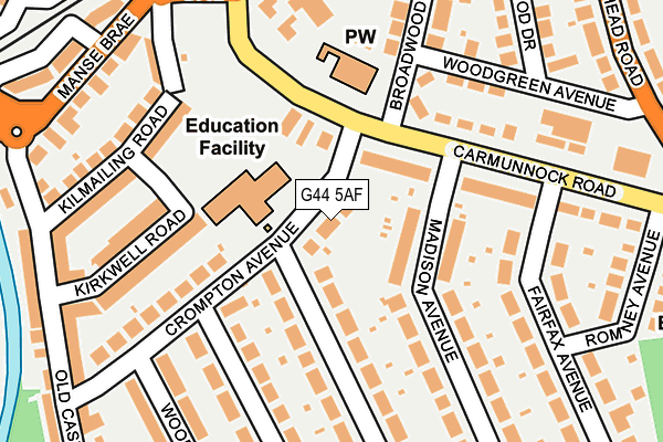 G44 5AF map - OS OpenMap – Local (Ordnance Survey) G44 5AF map - OS OpenMap – Local (Ordnance Survey)
