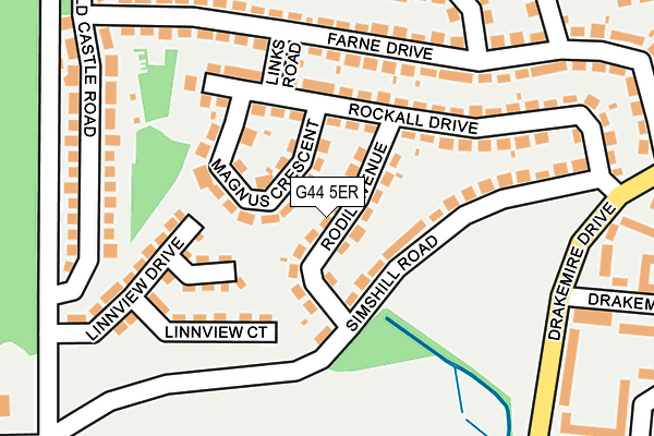 G44 5ER map - OS OpenMap – Local (Ordnance Survey)