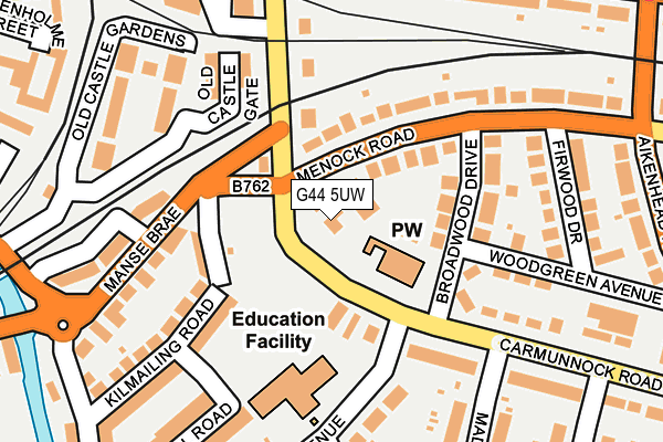 G44 5UW map - OS OpenMap – Local (Ordnance Survey) G44 5UW map - OS OpenMap – Local (Ordnance Survey)