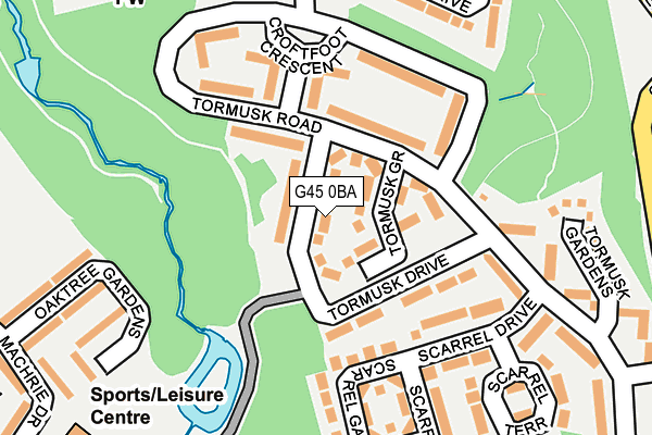 G45 0BA map - OS OpenMap – Local (Ordnance Survey)
