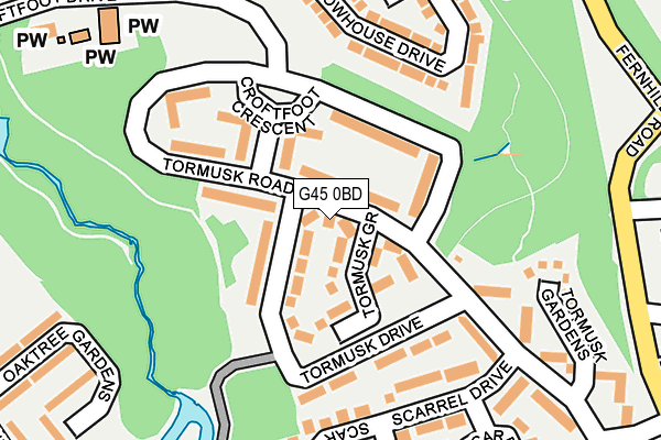 G45 0BD map - OS OpenMap – Local (Ordnance Survey)