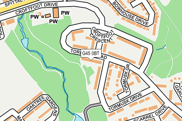 G45 0BT map - OS OpenMap – Local (Ordnance Survey)
