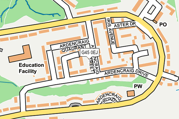 G45 0EJ map - OS OpenMap – Local (Ordnance Survey)