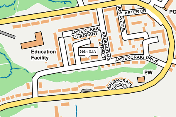 G45 0JA map - OS OpenMap – Local (Ordnance Survey)