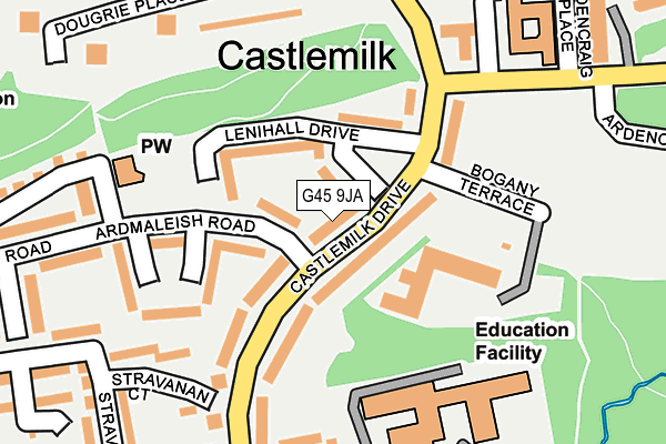 G45 9JA map - OS OpenMap – Local (Ordnance Survey) G45 9JA map - OS OpenMap – Local (Ordnance Survey)