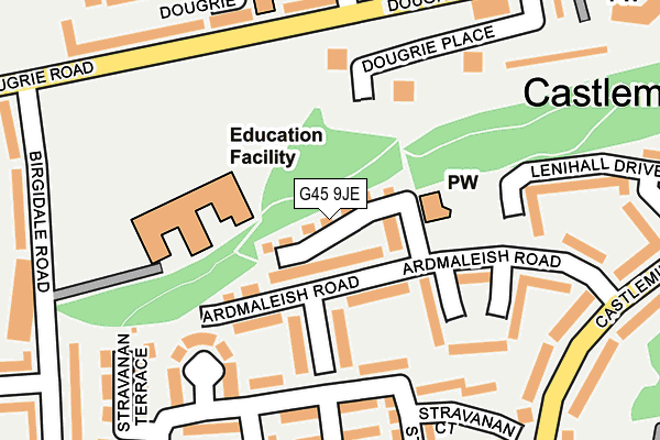 G45 9JE map - OS OpenMap – Local (Ordnance Survey) G45 9JE map - OS OpenMap – Local (Ordnance Survey)