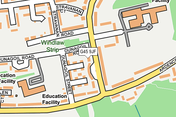 G45 9JF map - OS OpenMap – Local (Ordnance Survey) G45 9JF map - OS OpenMap – Local (Ordnance Survey)