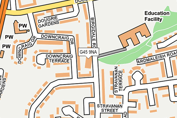 G45 9NA map - OS OpenMap – Local (Ordnance Survey) G45 9NA map - OS OpenMap – Local (Ordnance Survey)