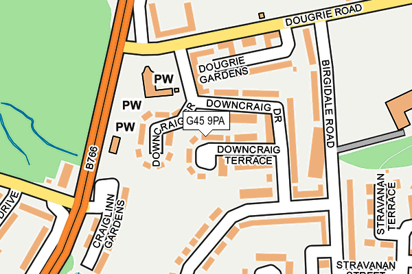 G45 9PA map - OS OpenMap – Local (Ordnance Survey) G45 9PA map - OS OpenMap – Local (Ordnance Survey)