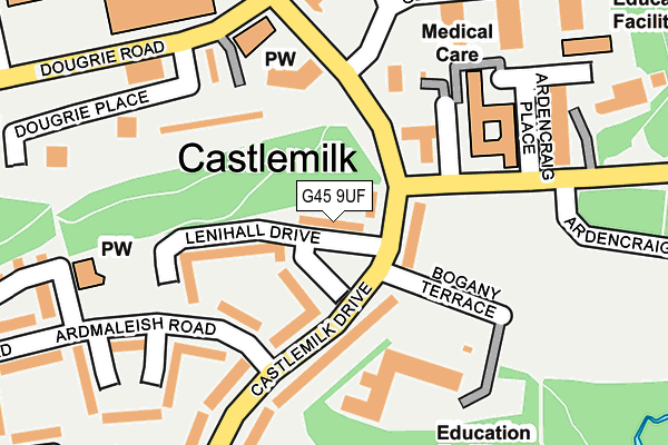 G45 9UF map - OS OpenMap – Local (Ordnance Survey)