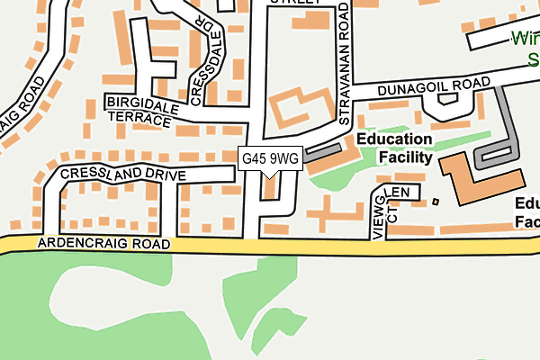 G45 9WG map - OS OpenMap – Local (Ordnance Survey)